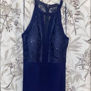 Size 10 Navy sequins top and back dress
